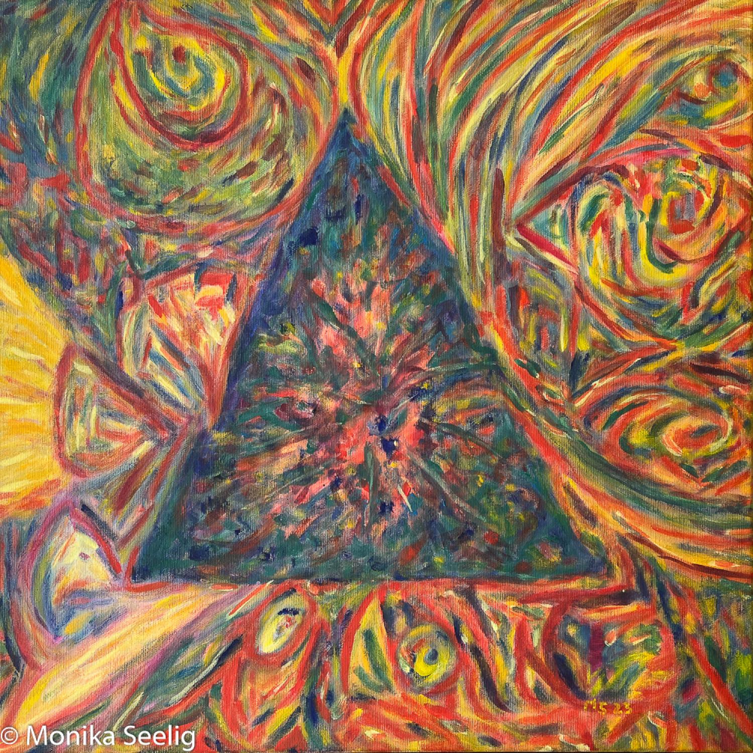 Chaos in Harmony - Oel auf Leinwand , 50x50cm , 2023 , (PA2023001)