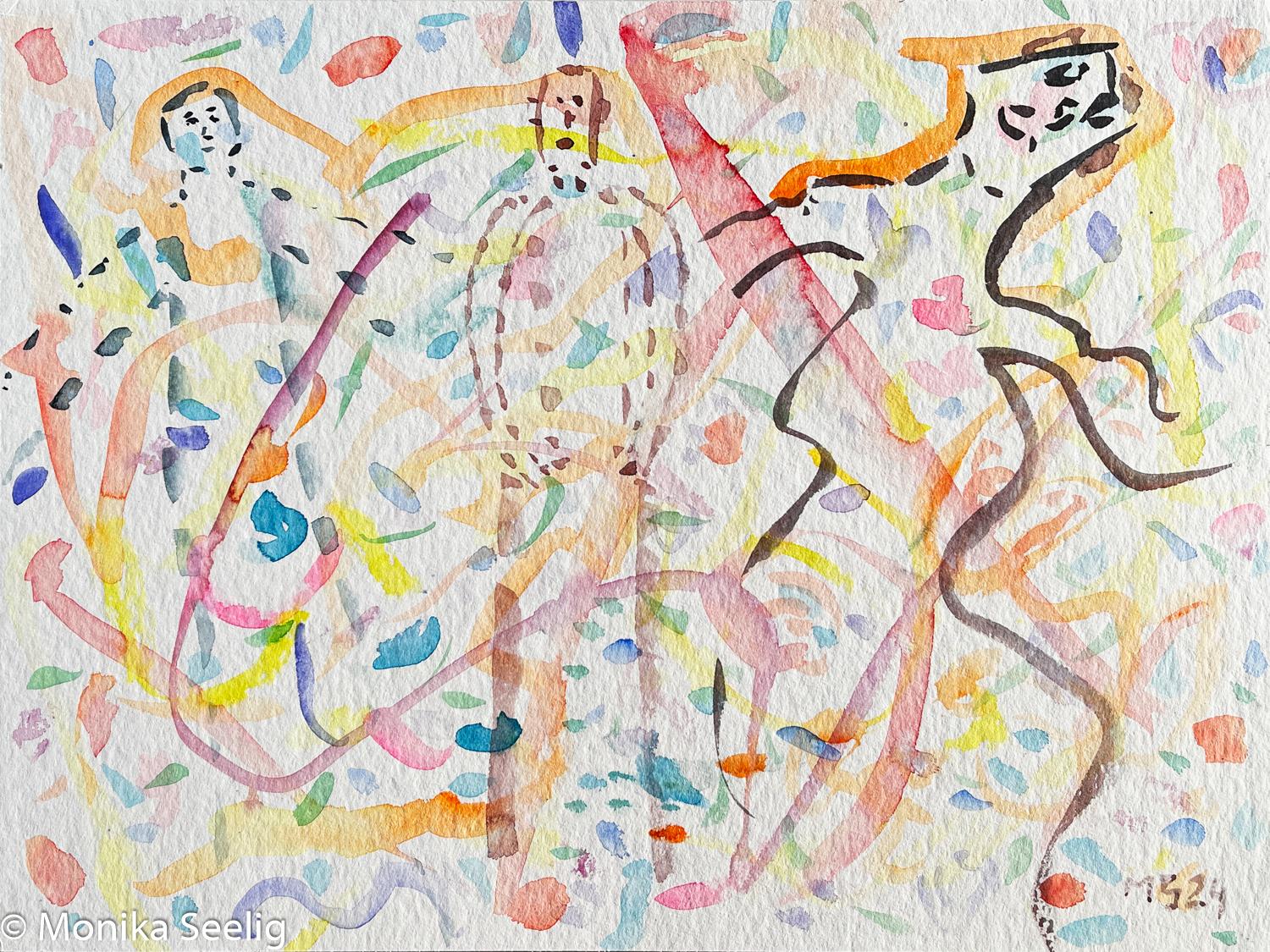 Resolution  - watercolor , 40x30cm , 2024 , (AQ2024081701)