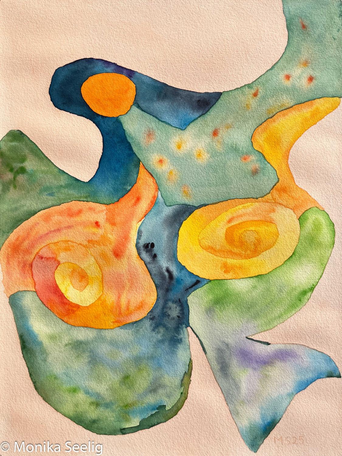 Time Flies - watercolor , 40x30cm , 2025 , (AQ2025070401)